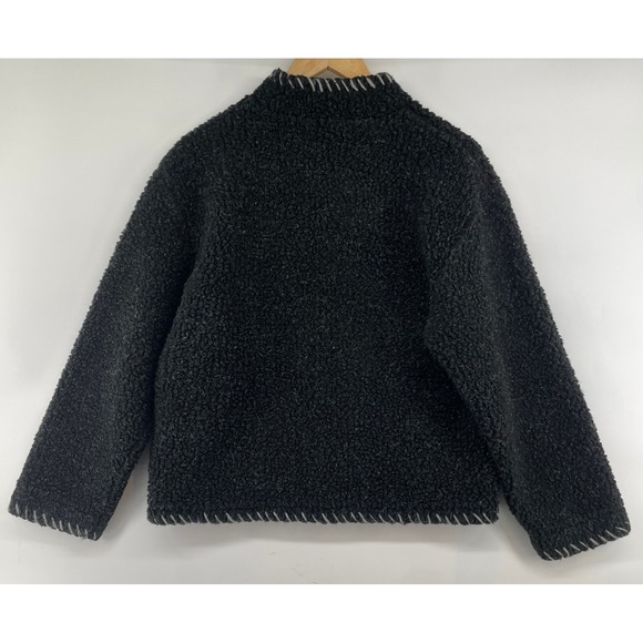 Woolrich Fleece Sweater Women M Gray Chunky Quarter 1/4 Zip Snowflake Pullover - Picture 9 of 15